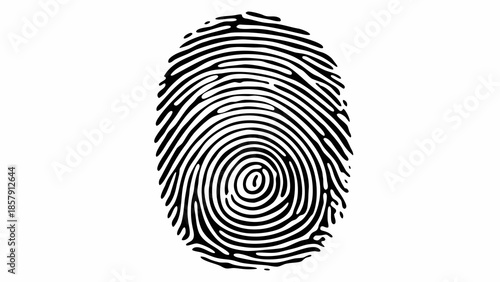 Fingerprint: Detailed close-up captures a unique fingerprint pattern, showcasing the intricate ridges and whorls that define individuality.