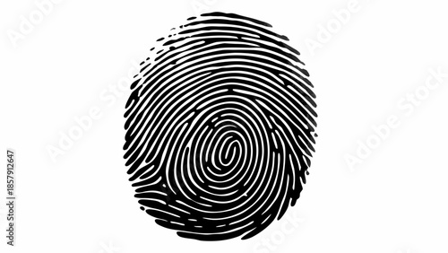 Intricate Fingerprint Detail: A detailed, high-contrast image of a single fingerprint showcases its unique pattern. Capturing the intricacies of human identity, this image symbolizes individuality.