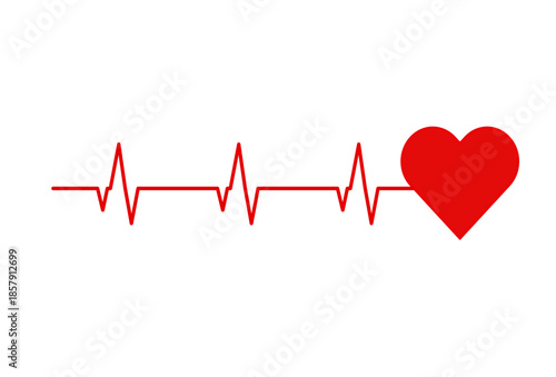 Love heart beat, EKG, cardio line, vector illustration.