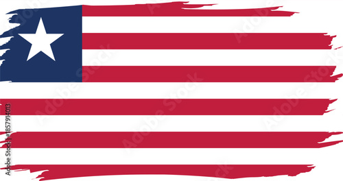 Flag of Liberia. Liberian national symbol in official colors. Template icon. Vector background.