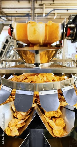 Chips production process in modern factory