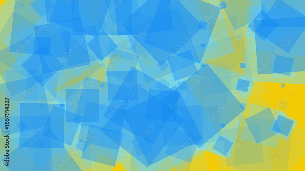Fototapeta premium Abstract Blue and Yellow Square Overlays