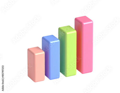 Rising pastel bar graph against a black background