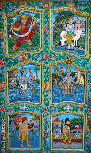 Entrance door of Shree Swaminarayan Temple in Mombasa, Kenya