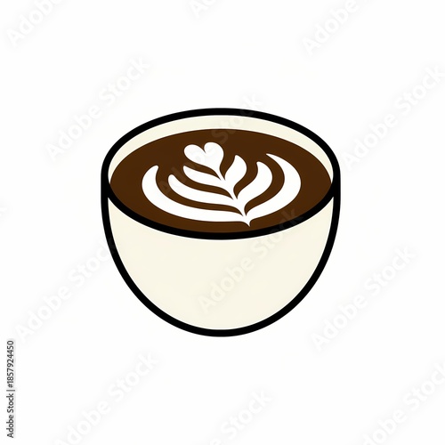 Elegant Latte Art in Handleless Cup