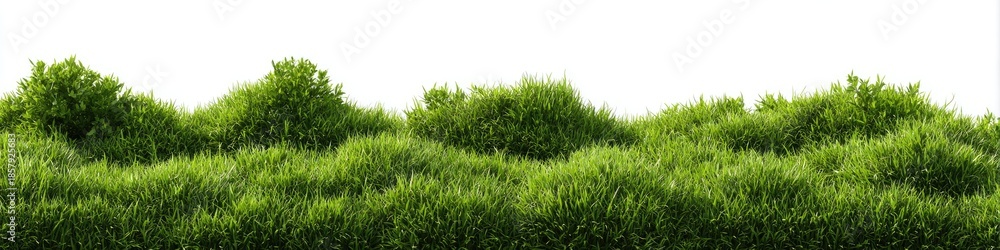 Fototapeta premium Grassy hummocks against a white background