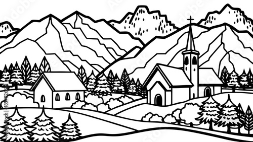 Very beautiful autumn landscape of St. Magdalena village in Val di Funes, Italy, featuring colorful meadows, traditional houses, and dramatic Dolomite mountains under soft seasonal light.