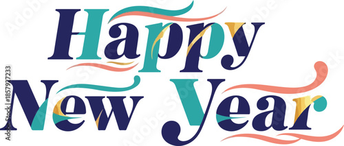 Happy New Year colorful celebration.