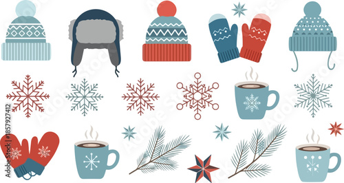 Winter accessories and hot drinks.