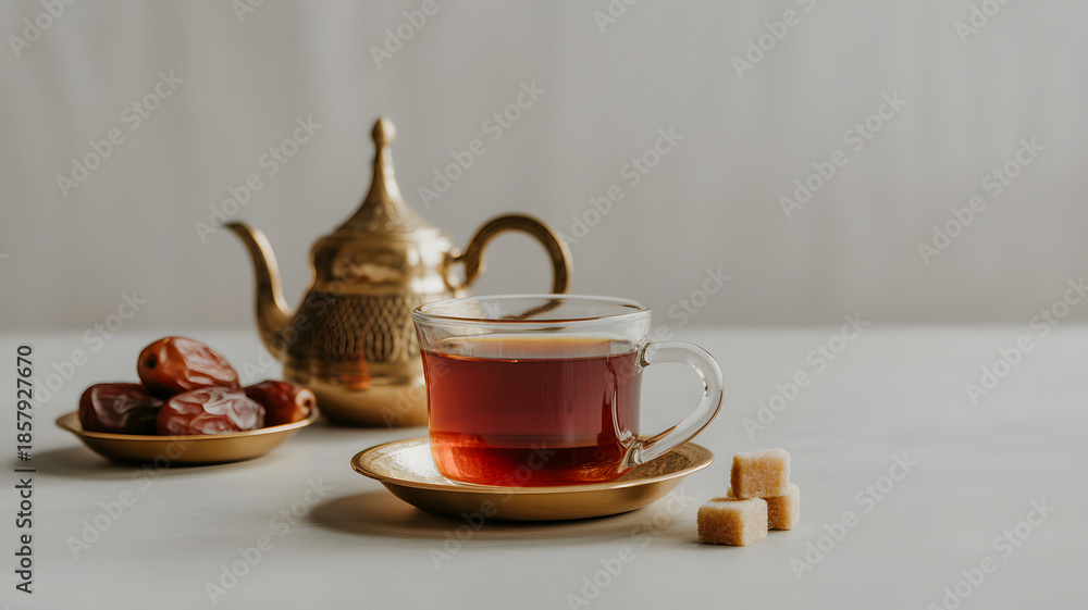 Fototapeta premium Arabic Tea with Dates and Teapot