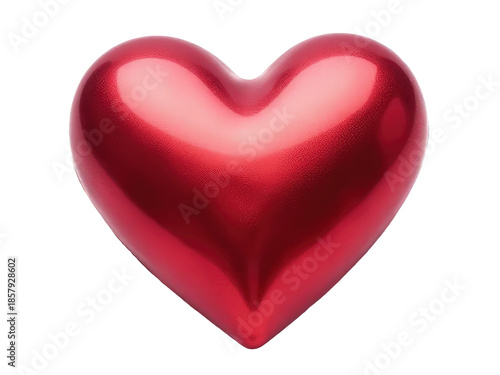 A simple and bold design featuring a bright red heart against a clean white background