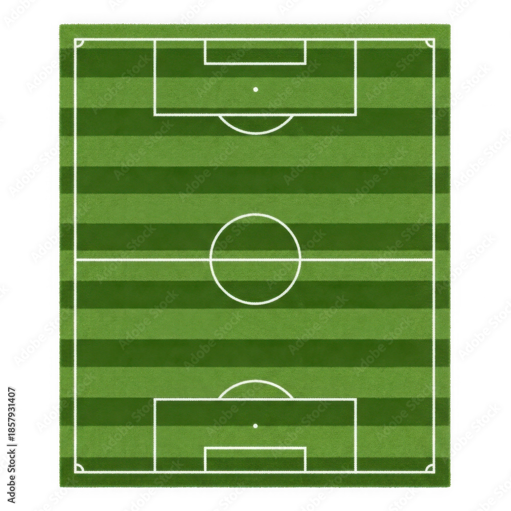 Fototapeta premium Soccer field diagram isolated on transparent background