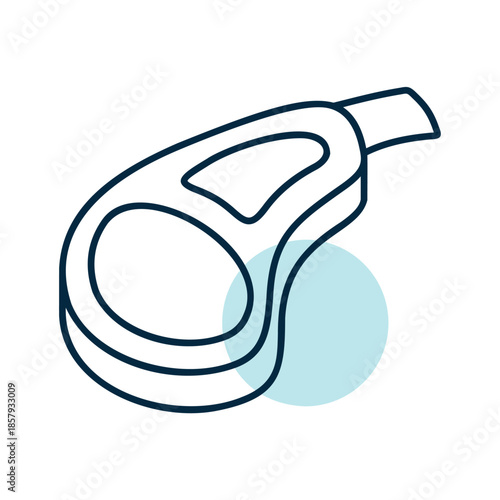 Lamb Chop Meat Cut Flat Vector Icon
