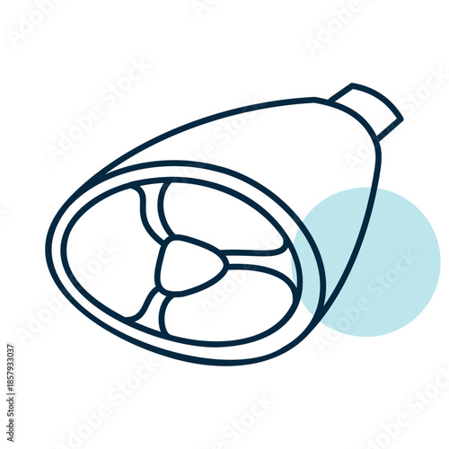 Pork Shank Meat Cut Flat Icon