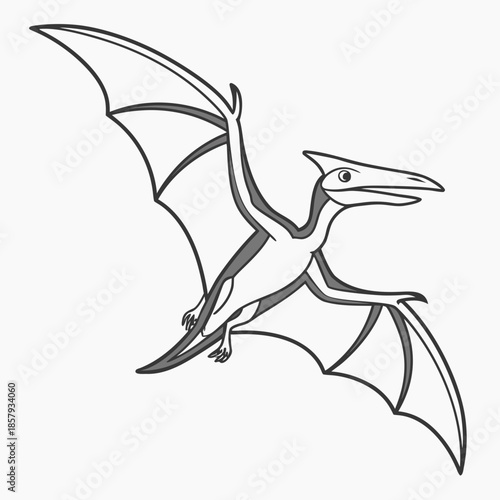 Simple Pterodactyl Flying Dinosaur Icon