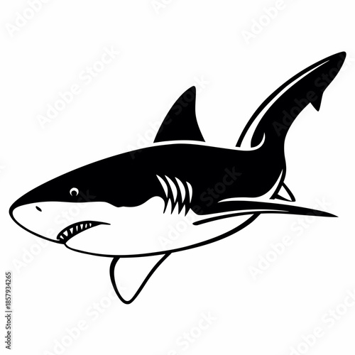 Minimal Shark Flat Vector Graphic