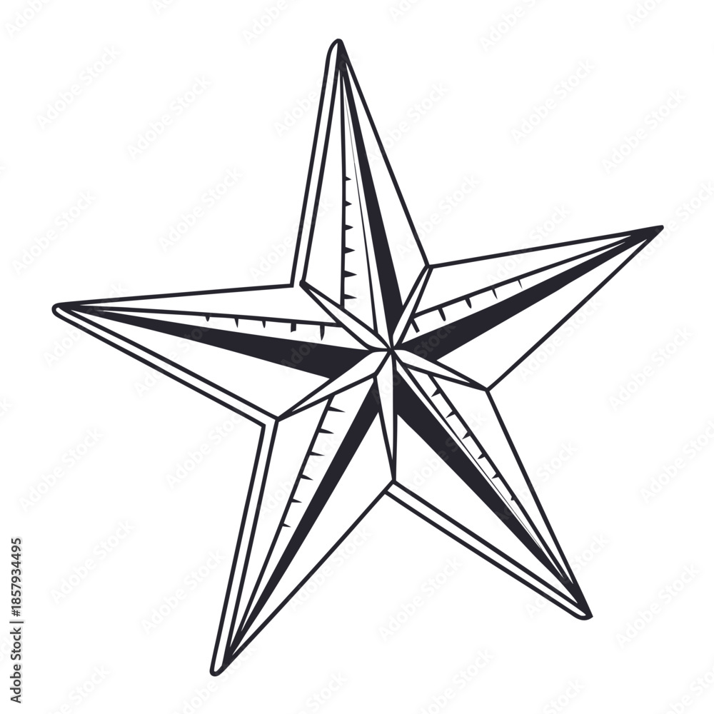 Obraz premium Minimalist Star Flat Vector Graphic