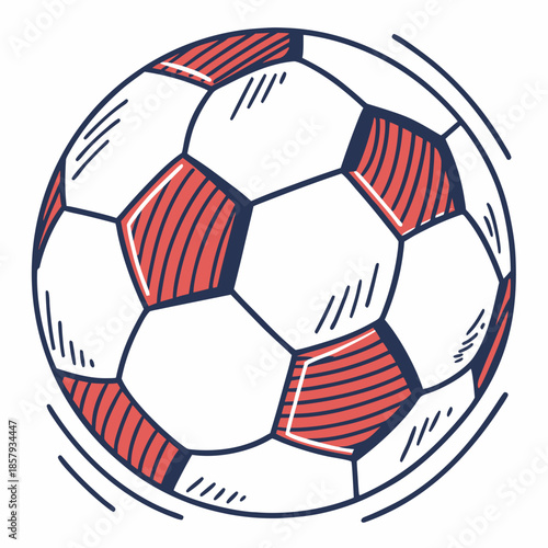 Classic Soccer Ball Flat Vector Icon