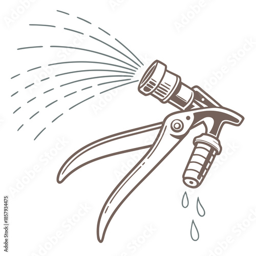 Flat Garden Sprinkler Illustration