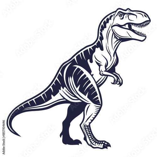 Clean Line T-Rex Flat Vector Graphic