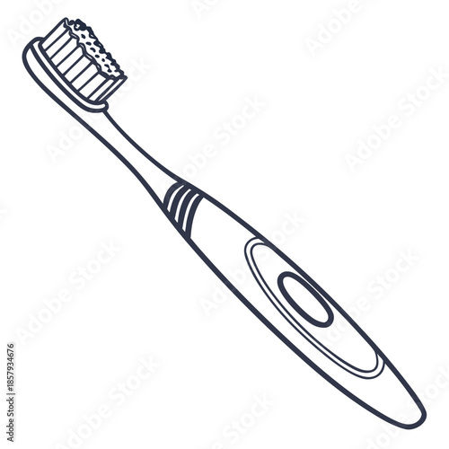 Modern Flat Dental Toothbrush Vector