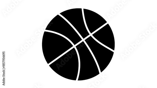 Vector illustration of a basketball on transparent background, simple and modern graphic