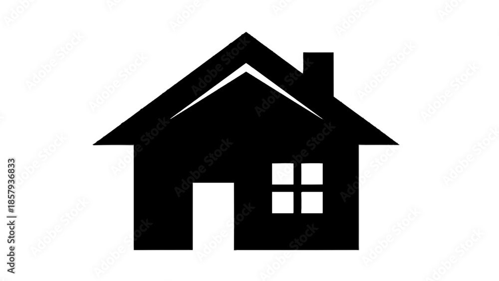 Obraz premium Vector illustration of a black house icon on a transparent background