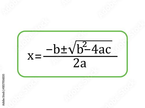 Quadratic formula in math diagram. Vector illustration.