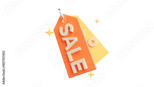 sale tag with red ribbon