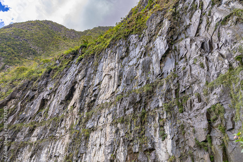Mafate Circus Galets river and mountains in Reunion Island in Indian Ocean