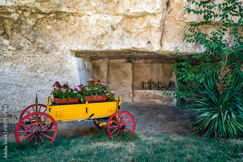 Flower Cart Near Rock Altar at Basarbovo