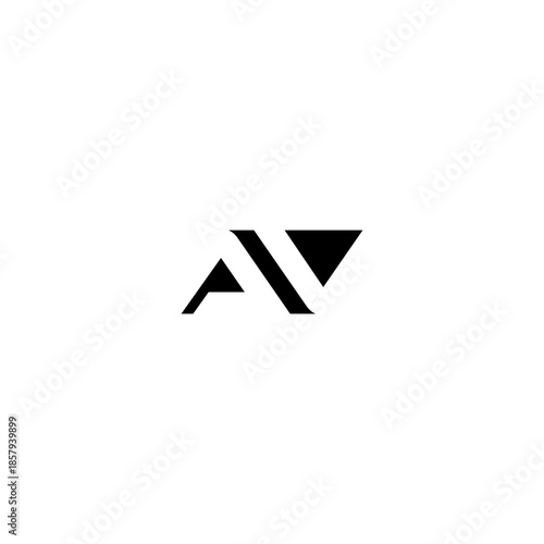 Free Download AV Negative Space Monogram Logo – Modern Minimal Lettermark Design - GFXLoad