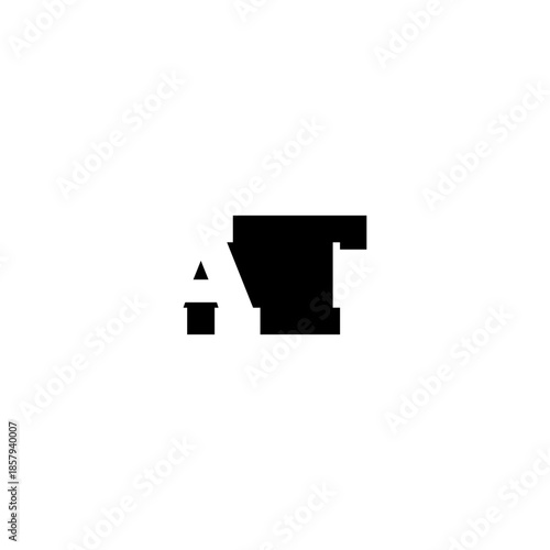 Free Download AT Negative Space Monogram Logo – Modern Minimal Lettermark Design - GFXLoad