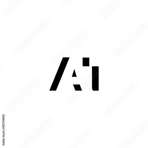 Free Download AT Negative Space Monogram Logo – Modern Minimal Lettermark Design - GFXLoad