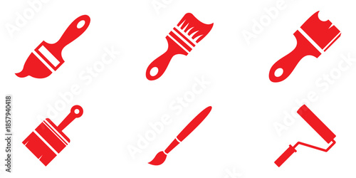 Paint icon vector isolated on white background. Paint brush vector icon. Paint roller icon , vector illustration .