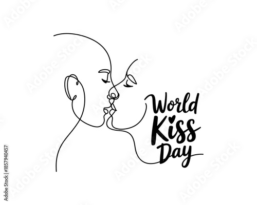 Happy Kiss Day, February 13th, as part of Valentines Week, and July 6th, as International Kissing Day, Kiss Day Dates Part of Valentines Week, celebrated by couples World kiss day vector design