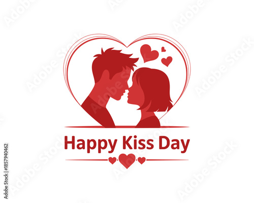 Happy Kiss Day, February 13th, as part of Valentines Week, and July 6th, as International Kissing Day, Kiss Day Dates Part of Valentines Week, celebrated by couples World kiss day vector design