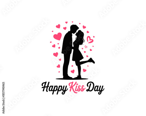 Happy Kiss Day, February 13th, as part of Valentines Week, and July 6th, as International Kissing Day, Kiss Day Dates Part of Valentines Week, celebrated by couples World kiss day vector design