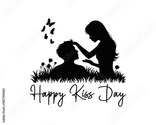Happy Kiss Day, February 13th, as part of Valentines Week, and July 6th, as International Kissing Day, Kiss Day Dates Part of Valentines Week, celebrated by couples World kiss day vector design