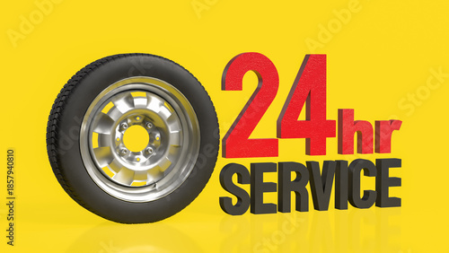 Twenty Four Hour Automotive Roadside Service Concept 3d render.