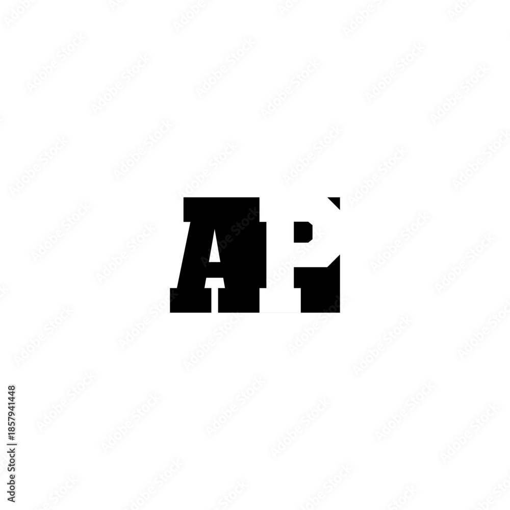 Obraz premium AP Negative Space Monogram Logo – Modern Minimal Lettermark Design