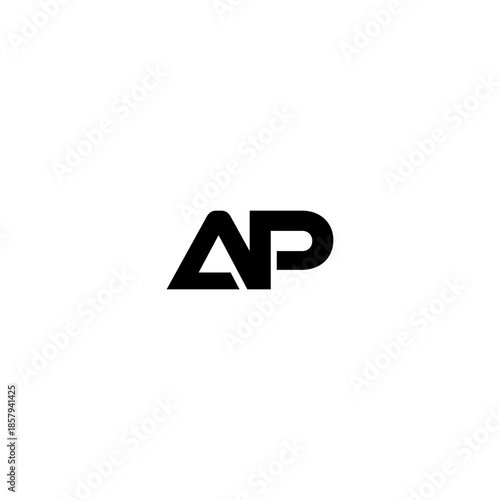 Free Download AP Negative Space Monogram Logo – Modern Minimal Lettermark Design - GFXLoad