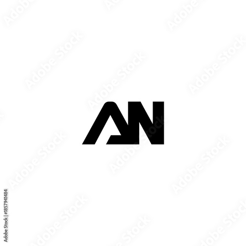 Free Download AN Negative Space Monogram Logo – Modern Minimal Lettermark Design - GFXLoad