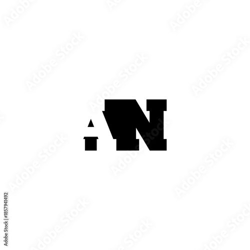 Free Download AN Negative Space Monogram Logo – Modern Minimal Lettermark Design - GFXLoad