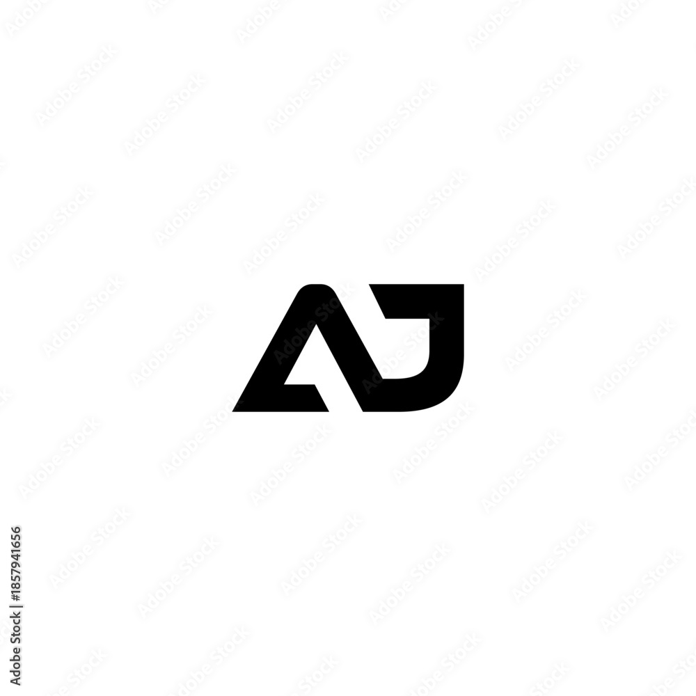 Fototapeta premium AJ Negative Space Monogram Logo – Modern Minimal Lettermark Design