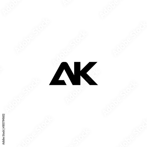 Free Download AK Negative Space Monogram Logo – Modern Minimal Lettermark Design - GFXLoad