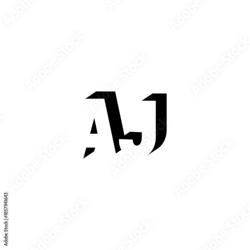 Free Download AJ Negative Space Monogram Logo – Modern Minimal Lettermark Design - GFXLoad