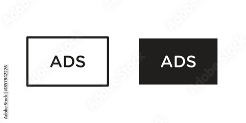 Ad icons. Outline and filled icons. Vector Graphic. EPS 10