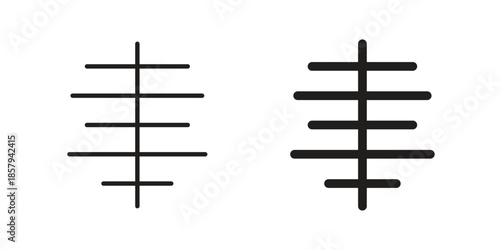 Align center icons. Outline and filled icons. Vector Graphic. EPS 10