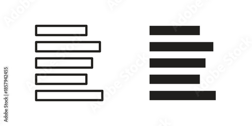 Align left icons. Outline and filled icons. Vector Graphic. EPS 10